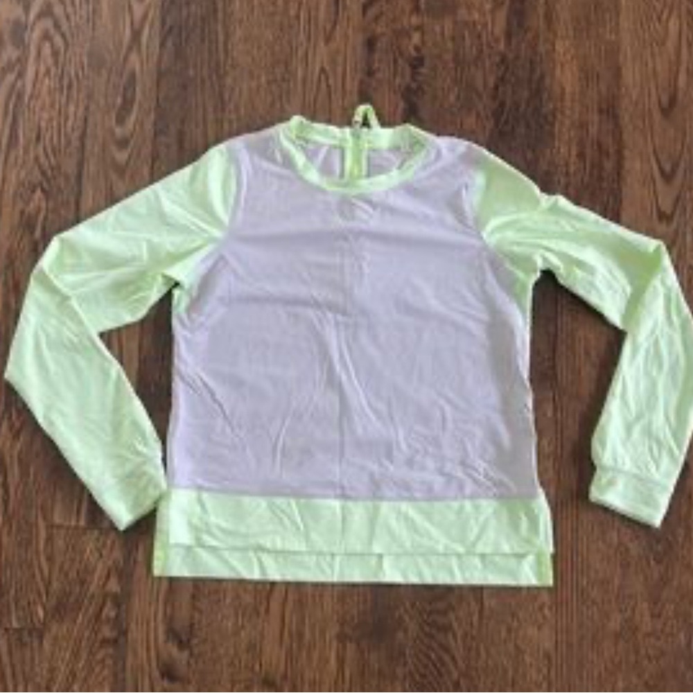 Lululemon Athletica Lime and White Long Sleeve Top